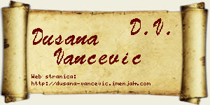 Dušana Vančević vizit kartica